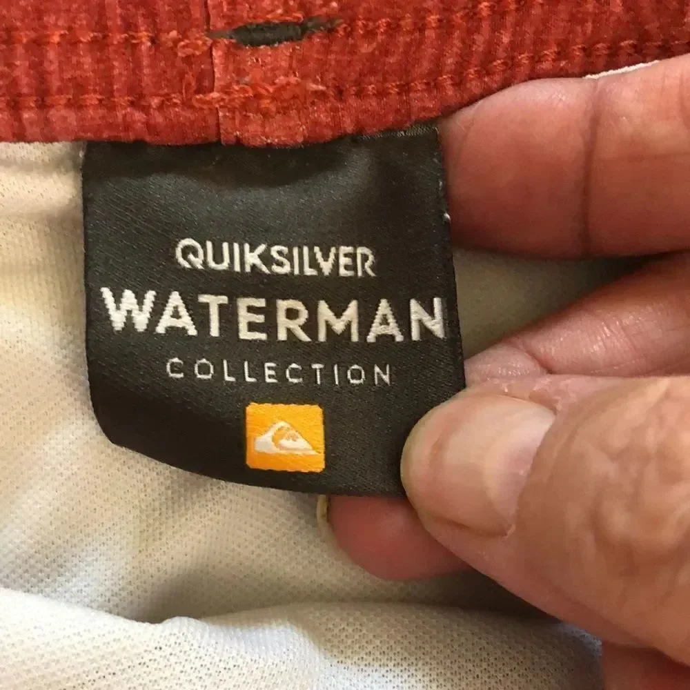 Quiksilver Waterman Collection Swim Trunks Size L GUC Burnt Orange